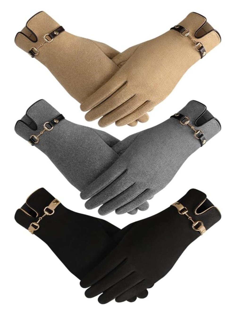 Winter Gloves for Women 3 Pairs Touchscreen Winter Gloves Medium Size